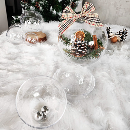 Bombki akrylowe 8cm kula plastikowa decoupage zestaw 2 szt