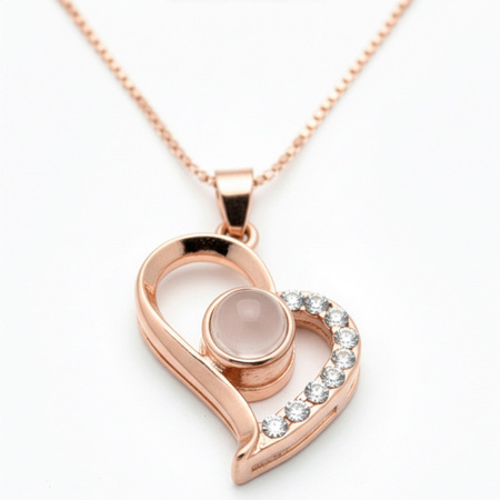 Wieczna róża z naszyjnikiem i pudełkiem prezentowym na dzień kobiet walentynki dla niej