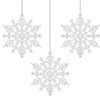 Zawieszki choinkowe 12 szt. śnieżynki na choinkę 12 cm białe brokatowe