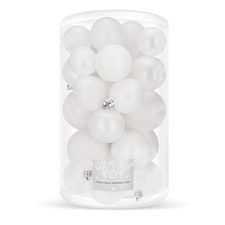 Bombki choinkowe 30 szt. ozdoby świąteczne biały