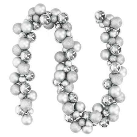 Girlanda świateczna z 130 szt. bombek, łańcuch choinkowy 160 cm, srebrne