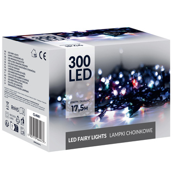 Lampki choinkowe 300 led multikolor 15m oświetlenie świąteczne IP44