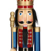Dziadek do orzechów 90 cm z berłem, drewniany żołnierzyk niebiesko-czerwony XL