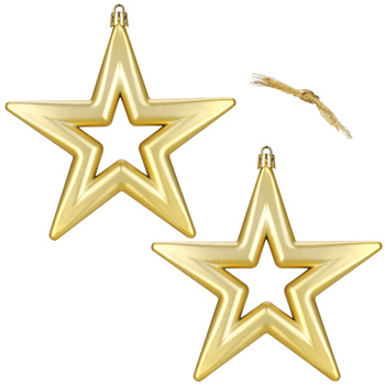 Bombki choinkowe gwiazdki 2 szt. ozdoby do stroika gwiazdy nietłukące złote
