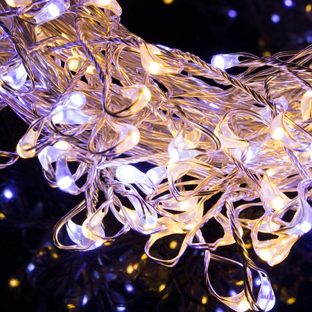 Lampki dekoracyjne 300 LED druciki biały ciepły - biały zimny