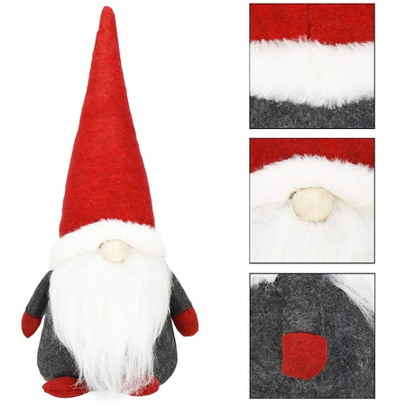 Skrzat 37 cm ozdoba świąteczna, stojący mikołaj, krasnal świąteczny, gnom