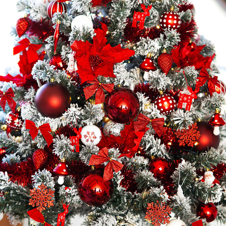 Kokardki świąteczne na choinkę 6 szt. brokatowe zawieszki choinkowe czerwone