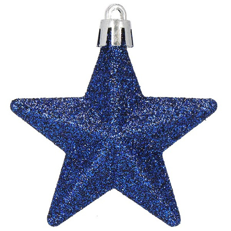 Bombki choinkowe 6 szt. gwiazdki ozdoby świąteczne zestaw granatowe