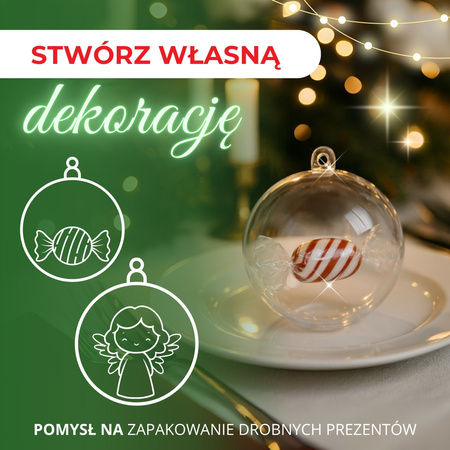 Bombki akrylowe 10cm kula plastikowa decoupage zestaw 2 szt