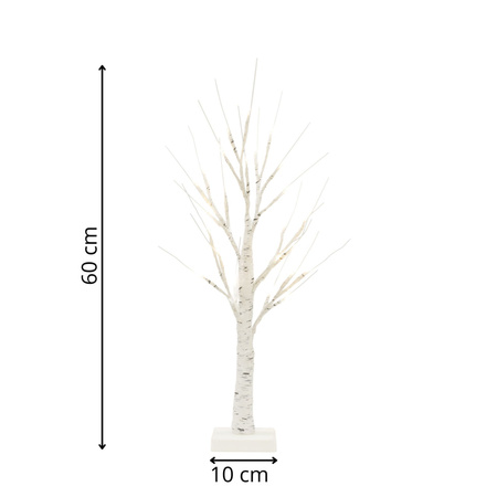 Drzewko świecące brzoza 60 cm 25 Led świąteczna dekoracja ozdoba świetlna