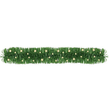 Girlanda świąteczna 400 cm z lampkami 50 LED biały ciepły łańcuch choinkowy, zielony