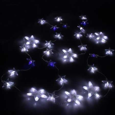 Kurtyna świetlna 180 led girlanda gwiazdki, lampki wewnętrzno-zewnętrzne sople zimny biały + niebieski flash