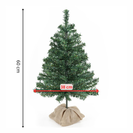 Choinka sztuczna mała 60 cm sosna naturalna z jutą mini drzewko świateczne na stolik