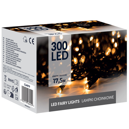 Lampki choinkowe 300 led biały ciepły 15m oświetlenie świąteczne IP44