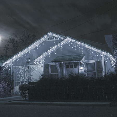 Kurtyna świetlna z pilotem 1500 led girlanda, lampki wewnętrzno-zewnętrzne sople zimny biały