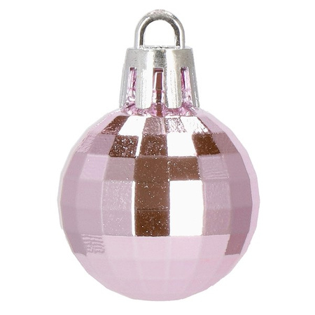 Bombki choinkowe 54 szt. ozdoby świąteczne zestaw 3cm różowe