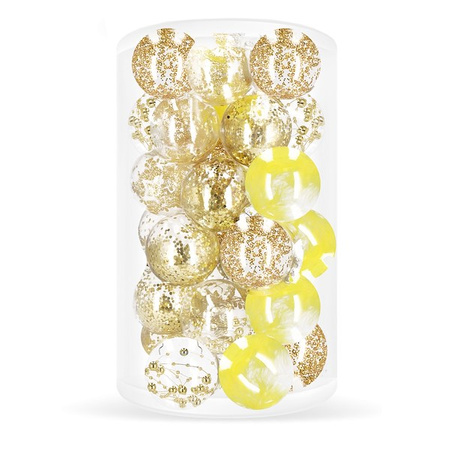Bombki choinkowe 30 szt. przeźroczyste zestaw choinkowy
