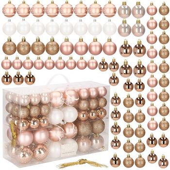 Bombki choinkowe 86 szt. rose gold zestaw choinkowy