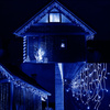 Kurtyna świetlna z pilotem 300 led girlanda, lampki wewnętrzno-zewnętrzne sople niebieski