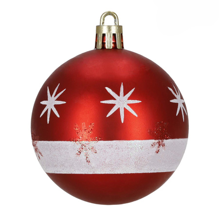 Bombki choinkowe, nietłukące, dekoracje świąteczne do stroika 30 szt. biało-czerwone