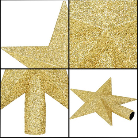 Czubek na choinkę 15 cm szpic, gwiazda złota