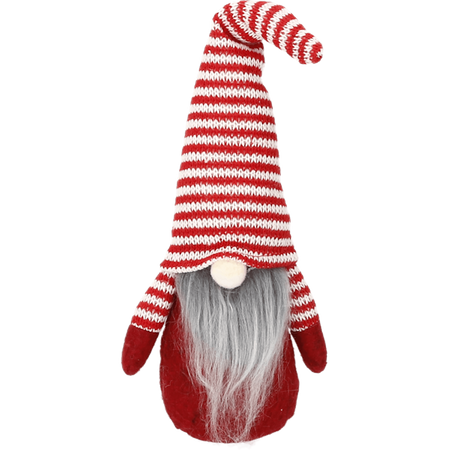 Skrzat 30cm ozdoba świąteczna, krasnal świąteczny, gnom w paski czerwony