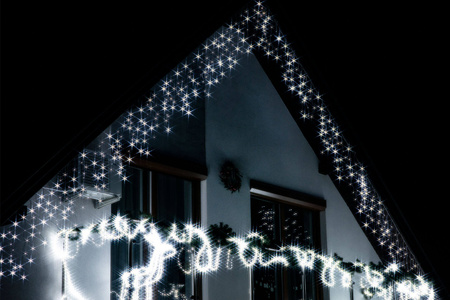 Kurtyna świetlna z pilotem 500 led girlanda, lampki wewnętrzno-zewnętrzne sople zimny biały