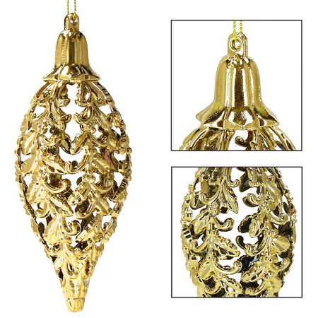 Zawieszki choinkowe 2 szt. szyszka ozdoba świąteczna złota