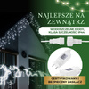 Kurtyna świetlna 1000 led girlanda, lampki wewnętrzno-zewnętrzne sople zimny biały z flash