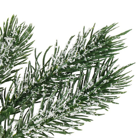 Gałązka świąteczna sztuczna ośnieżona dekoracja z szyszkami do stroika 34 cm