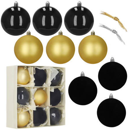 Bombki choinkowe, zestaw 9 szt. dekoracji do stroika 8,5 cm nietłukące