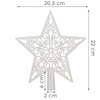 Czubek na choinkę 22 cm szpic, ażurowa gwiazda biała brokatowa