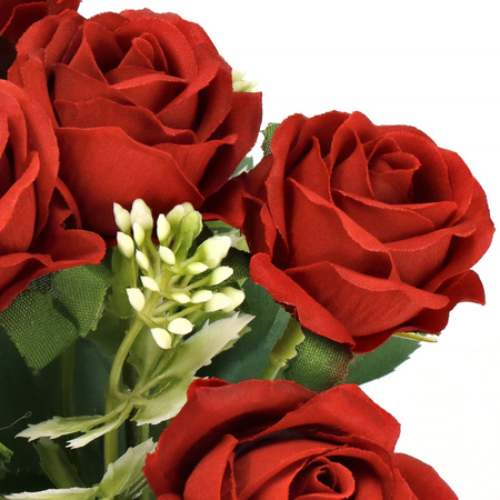 Bukiet sztucznych róż 10 kwiatów dekoracyjne czerwone