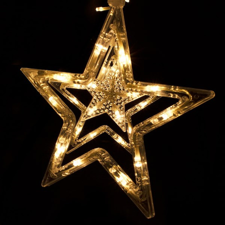 Kurtyna świetlna 92 led girlanda gwiazdki, lampki wewnętrzno-zewnętrzne sople ciepły biały