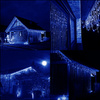 Kurtyna świetlna 300 led girlanda, lampki wewnętrzno-zewnętrzne sople niebieski