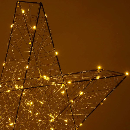 Dekoracja świąteczna 100 LED gwiazda metalowa 60 cm oświetlenie witraż