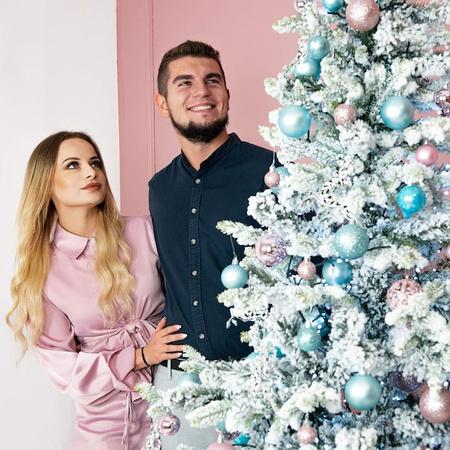 Bombki choinkowe 12 szt. ozdoby świąteczne różowy