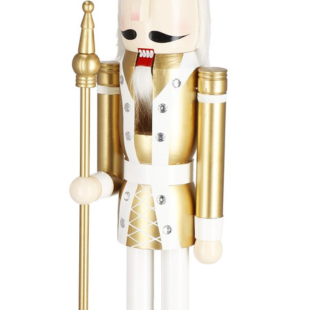 Dziadek do orzechów 125 cm drewniany żołnierzyk złoty, figurka świąteczna