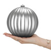 Duże bombki choinkowe 3 szt. ozdoby świąteczne 20,5 cm brokat srebrne