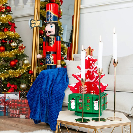 Kalendarz adwentowy drewniany 24 szufladki choinka