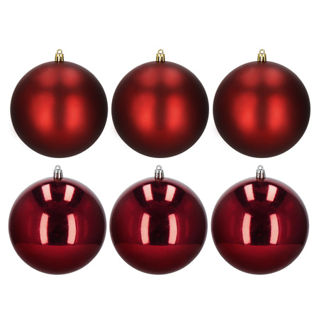 Czerwone bombki choinkowe 13 cm 6 szt. zestaw ozdoby choinkowe półmatowe i połyskujące