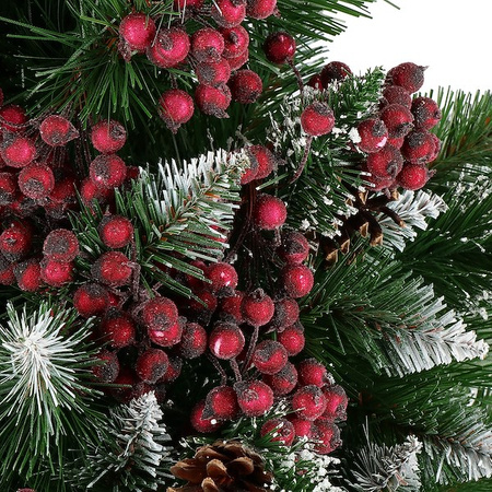 Sztuczna jarzębina ozdobna, oszroniona gałązka 100 szt. ciemna czerwień