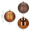 Bombki choinkowe 6 szt. ozdoby świąteczne zestaw 10 cm brązowe