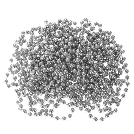 Łańcuch na choinkę perły koraliki 10m 7 mm srebrny