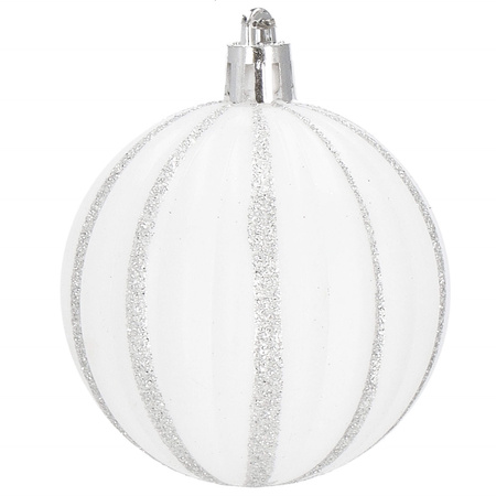 Bombki choinkowe 40 szt. ozdoby świąteczne różowe, białe