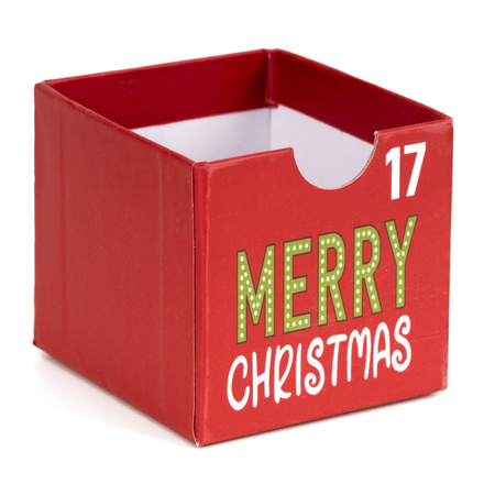 Kalendarz adwentowy, świąteczny pudełko z 24 szufladkami do uzupełnienia, multikolor