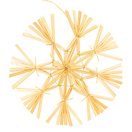 Zawieszki choinkowe z słomy, naturalne dekoracje świąteczne 48 szt. bombki, brązowe