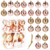 Bombki choinkowe rose gold 24 szt. różowy 6cm zestaw choinkowy