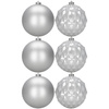 Bombki choinkowe, nietłukące 6 szt. dekoracje świąteczne 15 cm srebrne