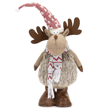 Świąteczny renifer 73 cm ozdoba pod choinkę figurka dekoracja bożonarodzeniowa